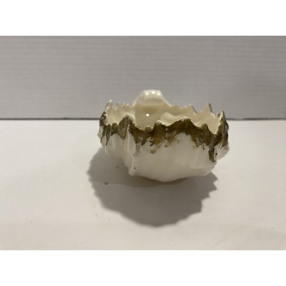 Vintage LENOX Porcelain Gold Marks Made USA Nautical Seashell Shape Dish 6" - Picture 4 of 6